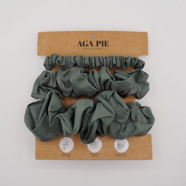 AGA.PIE Haargummi Scrunchie-Set, aus 100% Lyocell aus Bambus-Cellulose, besonders sanft zum Haar