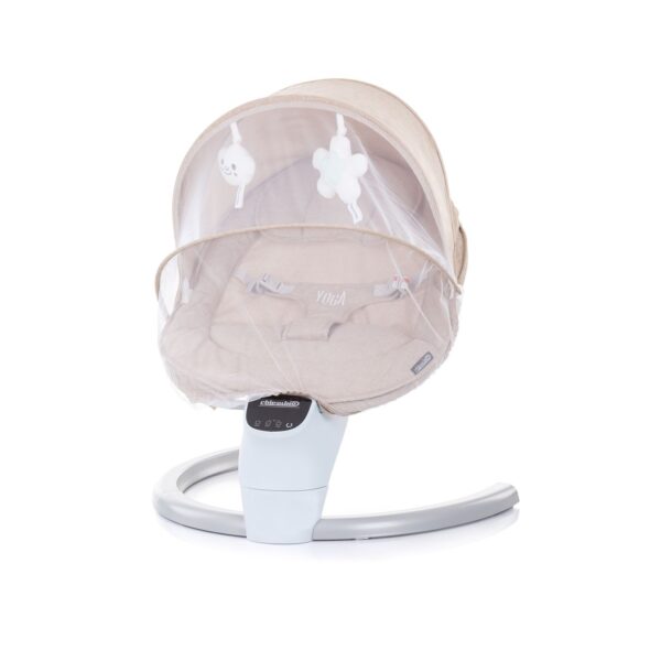 Chipolino elektrische Babywippe Yoga, Musik, Timer Fernbedienung Moskitonetz beige