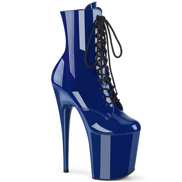 FLAMINGO-1020 ° Stiefel ° Blau Lack Patent ° Plateau ° Pleaser