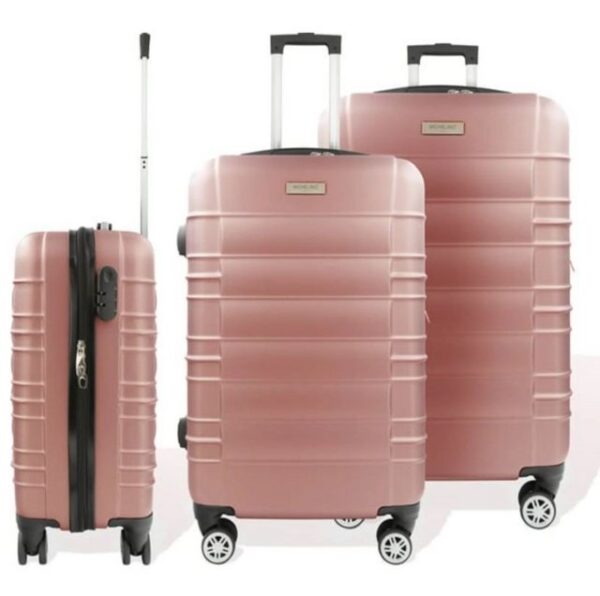 KESSMANN Kofferset ABS Hartschalen Koffer 3 teilig Set Kofferset Reisekoffer groß, 4 Rollen, (Koffer-Set, 3 tlg., Leichtgewicht Rollkoffer mit 360° Rollen Reisen Urlaub Reisekoffer Set), Trolley Gepäckset Hartschalenkoffer Urlaubskoffer Handgepäck Organizer