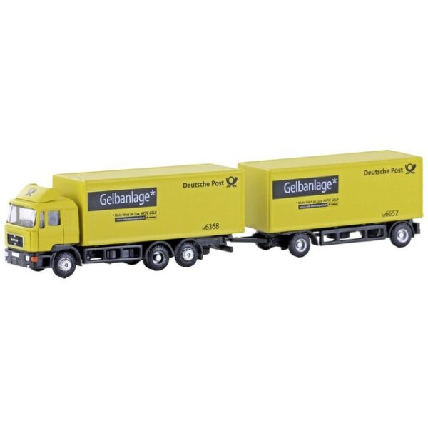 Minis by Lemke Modelleisenbahn-Straße Minis by Lemke LC4603 N MAN F90 3-achs Koffer-Hängerzug Deutsche Post