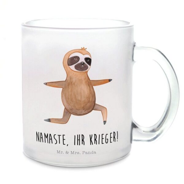 Mr. & Mrs. Panda Teeglas Faultier Yoga - Transparent - Geschenk, Tasse, Faultier Geschenk, Te, Premium Glas