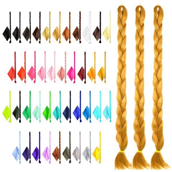 MyBraids YOUR BRAIDS! Kunsthaar-Extension Premium Braids Flechthaar Zöpfe 1-farbig mit 2m Länge im 3er Pack