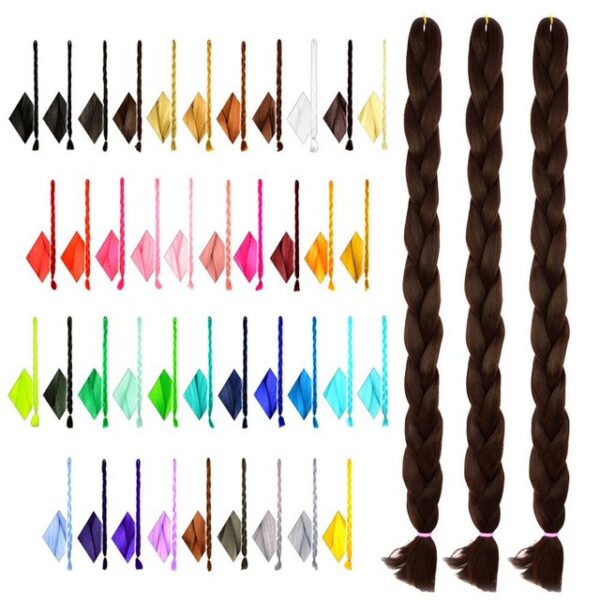 MyBraids YOUR BRAIDS! Kunsthaar-Extension Premium Braids Flechthaar Zöpfe 1-farbig mit 2m Länge im 3er Pack