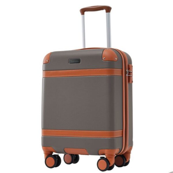 OKWISH Hartschalen-Trolley Handgepäck Koffer Reise Trolley Gepäck, 4 Rollen, Erweiterbar, TSA-Schloss, Nur 1 Stück