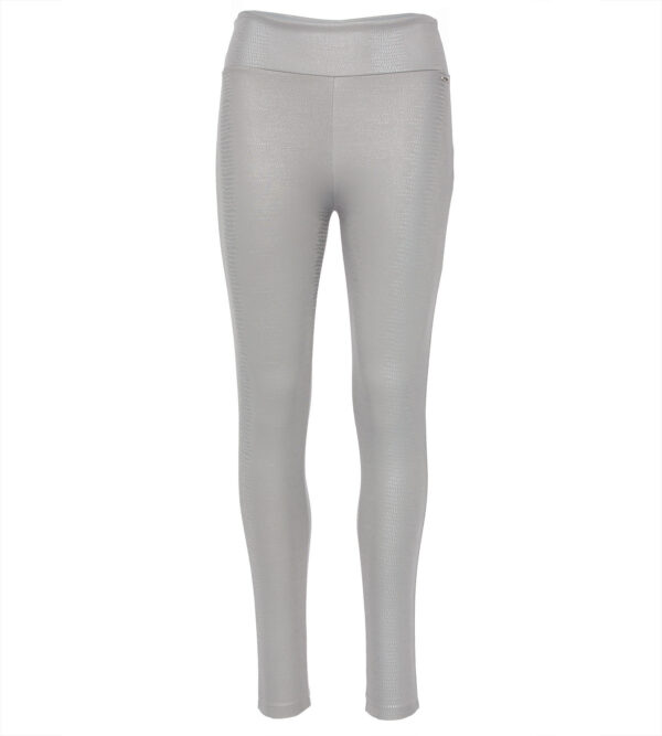 Sarah Kern Leggings mit Reptilstruktur 34 silber