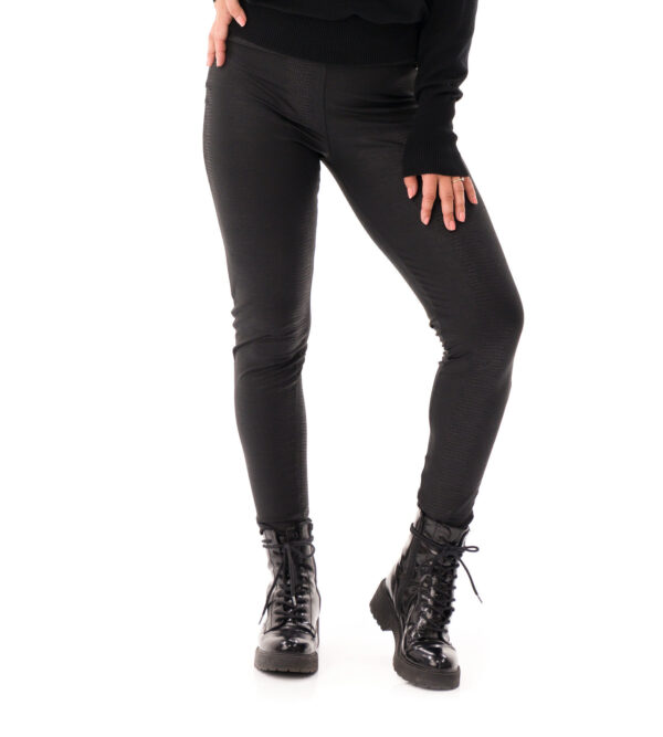 Sarah Kern Leggings mit Reptilstruktur 38 schwarz