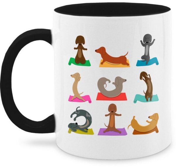 Shirtracer Tasse Dackel Yoga Dackel Lustig, Keramik, Hunde