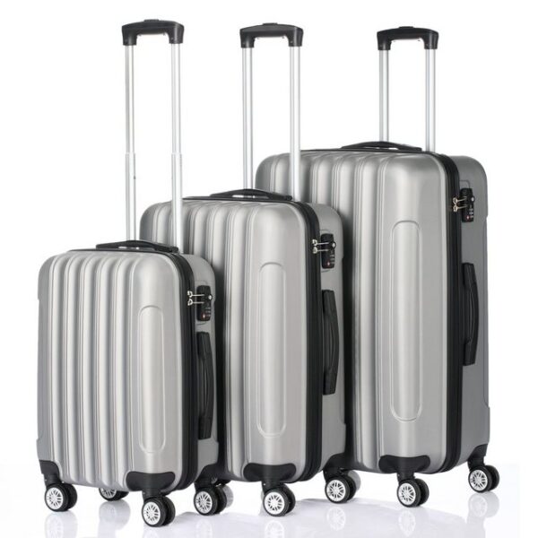 VINGLI Trolleyset 3 in 1 tragbarer ABS Trolley Koffer, Reisekoffer