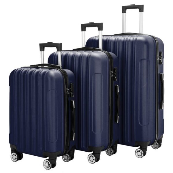 VINGLI Trolleyset 3 in 1 tragbarer ABS Trolley Koffer, Reisekoffer