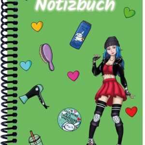 A 4 Notizbuch Manga Enora, grün, liniert