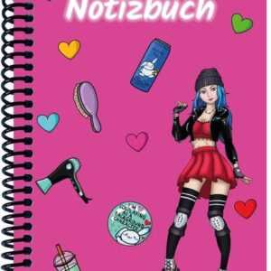 A 4 Notizbuch Manga Enora, pink, kariert