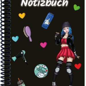 A 4 Notizbuch Manga Enora, schwarz, liniert