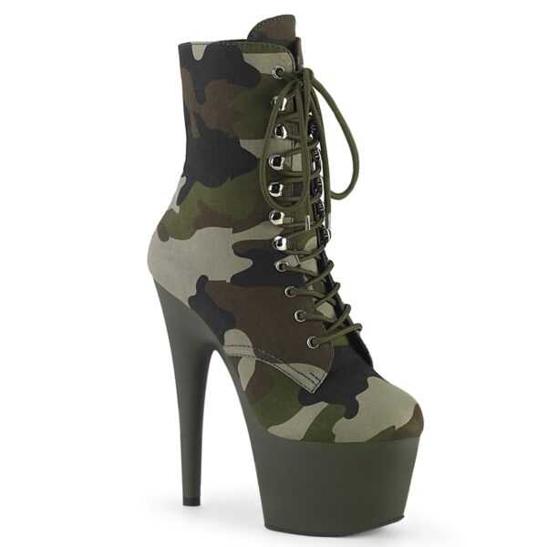 ADORE-1020CAMO ? Plateau Exotic Dancing Damen Stiefelette ? Gr?n Camouflage ? Pleaser