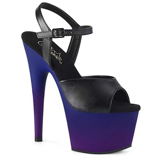 ADORE-709BP ? Plateau Exotic Dancing Damen Sandale ? Schwarz ? Ombr? Blau-Violett ? Pleaser