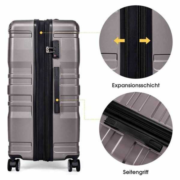 BlingBin Hartschalen-Trolley Koffer mit TSA-Schloss und Universalrad, 4 Rollen, Rollkoffer Reisekoffer Handgepäck 41x26x65 cm