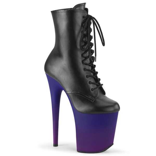 FLAMINGO-1020BP ? Plateau Exotic Dancing Damen Stiefelette ? Schwarz ? Ombr? Blau-Violett ? Pleaser