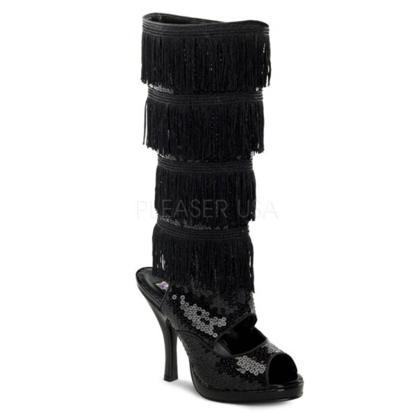 FLAPPER 168 ? Damen Stiefel ? Schwarz Pailetten ? Funtasma