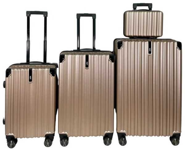 KESSMANN Kofferset Hartschalen Koffer Set 4 Teilig S klein M mittel L groß XL Trolley, 4 Rollen, (Koffer-Set, 4 tlg., Leichtgewicht Rollkoffer 360° Rollen Reisen Urlaub Reisekoffer Set), Trolley Gepäckset Hartschalenkoffer Urlaubskoffer Handgepäck Organizer