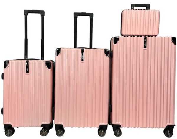 KESSMANN Kofferset Hartschalen Koffer Set 4 Teilig S klein M mittel L groß XL Trolley, 4 Rollen, (Koffer-Set, 4 tlg., Leichtgewicht Rollkoffer 360° Rollen Reisen Urlaub Reisekoffer Set), Trolley Gepäckset Hartschalenkoffer Urlaubskoffer Handgepäck Organizer