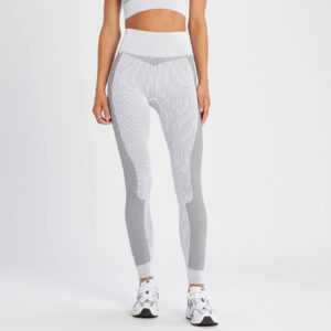 MP Women's Contrast Rib Seamless Leggings - White/Black - M