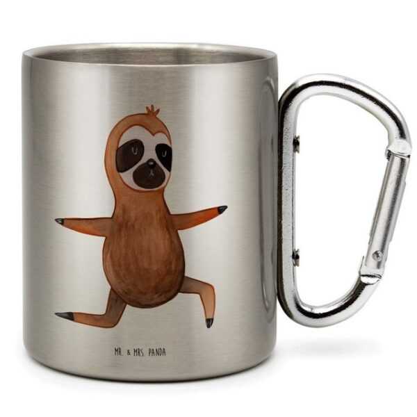 Mr. & Mrs. Panda Tasse Faultier Yoga - Transparent - Geschenk, Atmung, Faultiere, Yogaübung, Edelstahl, Farbecht