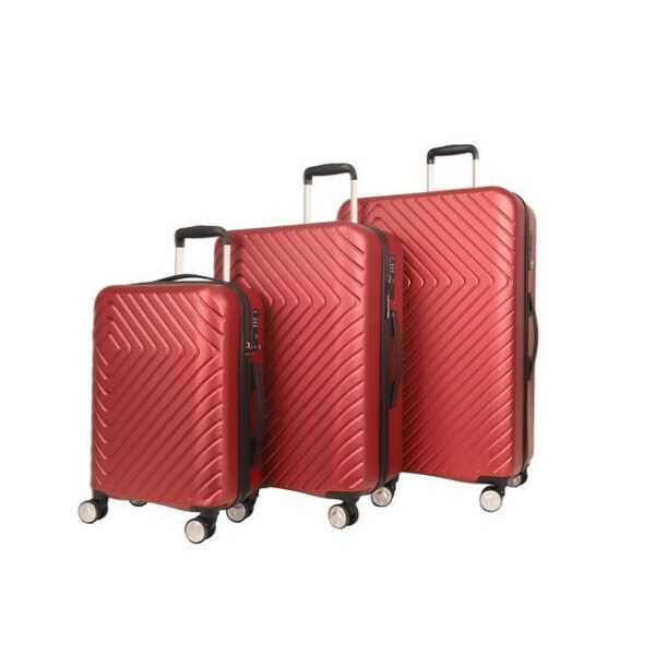 NEWCOM Trolleyset Kofferset Reisekoffer Set 3-teilig, Hartschale Kofferset, 4 Rollen, (3 Größen Handgepäck/Mittel/Groß Teleskopgriff Gepäck Koffer, 3 tlg., Rot Hartschalen Trolley mit 360 ° Spinner Räder), leicht und kratzfest