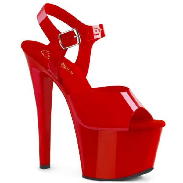 SKY-308N ? Plateau Exotic Dancing Damen Sandale ? Rot Jelly ? Pleaser