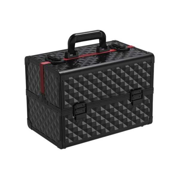 Yaheetech - Schminkkoffer schwarz Kosmetikkoffer Alu Werkzeugkoffer Nagel Koffer Beauty Case 34,7 x 22,2 x 25 cm