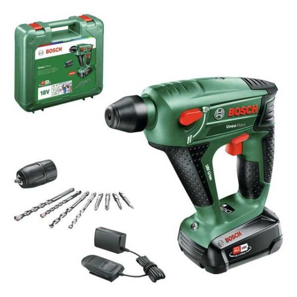 BOSCH Akku-Bohrhammer Uneo, 18 V, max. 900 U/min, Maxx mit 1x Akku 2 Ah - im Koffer