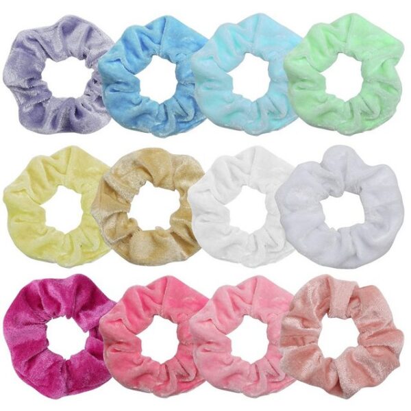 Belle Vous Haarband Bunte Haargummis - Weiche Haargummis - 12 Stück, 1-tlg., Samthaargummis Scrunchies (12 Stk) für Frauen - Bunte Haargummis