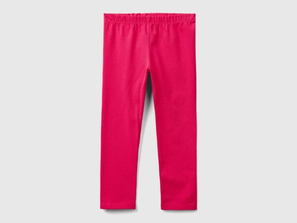 Benetton, Leggings Aus Stretchiger Baumwolle, größe 82, Fuchsia, female