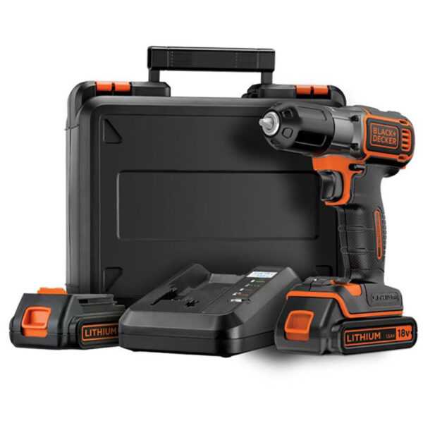 Black+decker ASD18KB Akku Bohrschrauber Akkuschrauber 18V mit Koffer & 2 Akkus