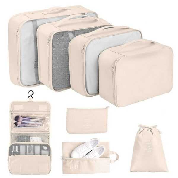 CALIYO Kofferorganizer 8-Tlg Kofferorganizer Koffer Organizer,Wasserdichte Packing Cubes (8-tlg), für Urlaub und Reisen, Packwürfel Set Reise Würfel