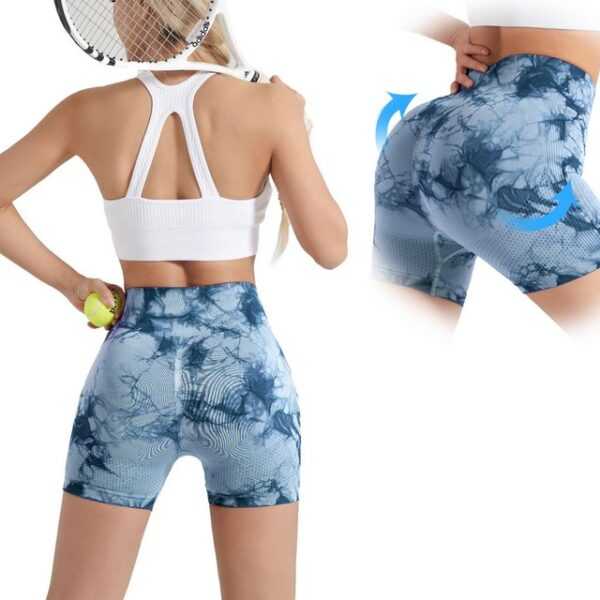 CALIYO Yogashorts Scrunch Butt Sportshorts Damen Push Up Booty Nahtlos Biker Yoga Hohe Taille Shorts Bauchweg Kurze Sporthose Hotpants für Yoga Gym