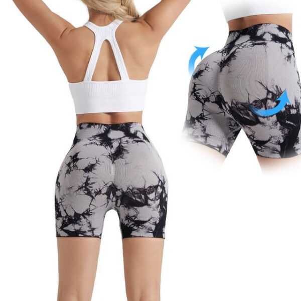 CALIYO Yogashorts Scrunch Butt Sportshorts Damen Push Up Booty Nahtlos Biker Yoga Hohe Taille Shorts Bauchweg Kurze Sporthose Hotpants für Yoga Gym