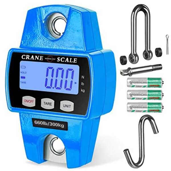 Digitale Hängewaage 660 lb 300 kg - robuste wasserdichte Fischwaage - tragbare Kranwaage für Gepäckgewicht, Koffer, Jagd, Bauernhof, Fahrrad, Bogen,