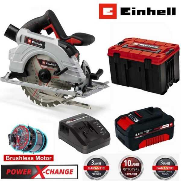 Einhell Akku-Handkreissäge Handkreissäge TP-CS 18/190 Li BL- 18V +Akku 4.0 Ah +Ladegerät + Koffer