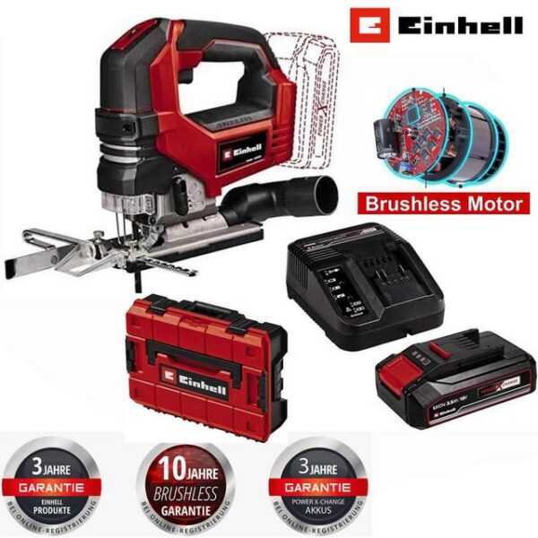 Einhell Akku-Pendelhubstichsäge Akku Pendelhub Stichsäge TP-JS 18/135 Li BL mit Akku,Ladegerät +Koffer