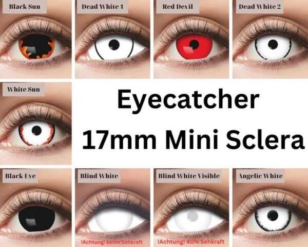 Eyecatcher Farblinsen Mini Sclera Kontaktlinsen 17mm verschiedene Farben