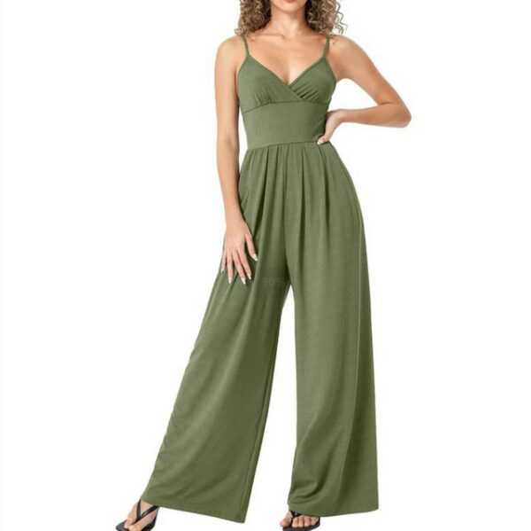 FIDDY Jumpsuit Damen-Jumpsuits - Sommer-Jumpsuits mit V-Ausschnitt