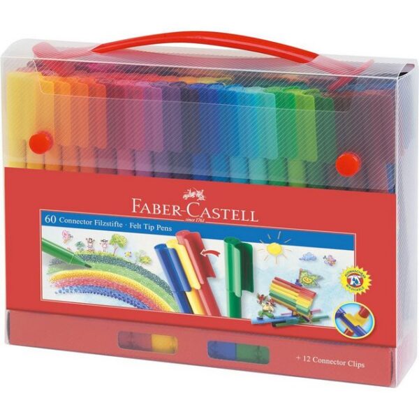 Faber-Castell Filzstift Faber-Castell Connector Koffer - Filzstifte - 60-teilig