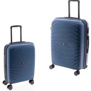 GLADIATOR Trolleyset Koffer-Set 2-tlg. 67+55 cm, 4 Rollen, Dehnfalte, grau, rot od. blau