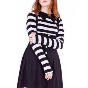 Heartless Minikleid Bewitched Dress Gothic Cosplay Gestreift Langarm