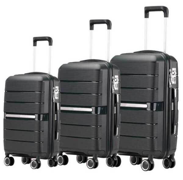 KESSMANN Kofferset ABS Hartschalen Koffer 3 teilig Set Kofferset Reisekoffer groß, 4 Rollen, (Koffer-Set, 3 tlg., Leichtgewicht Rollkoffer mit 360° Rollen Reisen Urlaub Reisekoffer Set), Trolley Gepäckset Hartschalenkoffer Urlaubskoffer Handgepäck Organizer