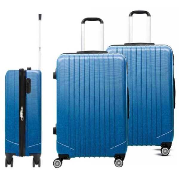 KESSMANN Kofferset "TITAN" 3 Teilig Kofferset blau Reisekoffer Set klein mittel groß, 4 Rollen, (Koffer-Set, 3 tlg., Leichtgewicht Rollkoffer mit 360° Rollen Reisen Urlaub Reisekoffer Set), Trolley Gepäckset Hartschalenkoffer Urlaubskoffer Handgepäck Organizer