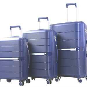 KESSMANN Kofferset "TRAVELSTAR" 3 Tlg Kofferset Reisekoffer Set klein mittel groß blau, 4 Rollen, (Koffer-Set, 3 tlg., Leichtgewicht Rollkoffer mit 360° Rollen Reisen Urlaub Reisekoffer Set), Trolley Gepäckset Hartschalenkoffer Urlaubskoffer Handgepäck Organizer