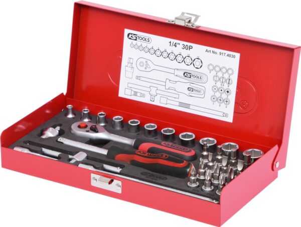 KS TOOLS - Knarre - 30 Stücke - 1/4 Koffer