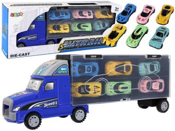 LEAN Toys Spielzeug-Auto Auto Anhänger Koffer LKW Spielzeugautos Sattelauflieger Fahrzeug Truck