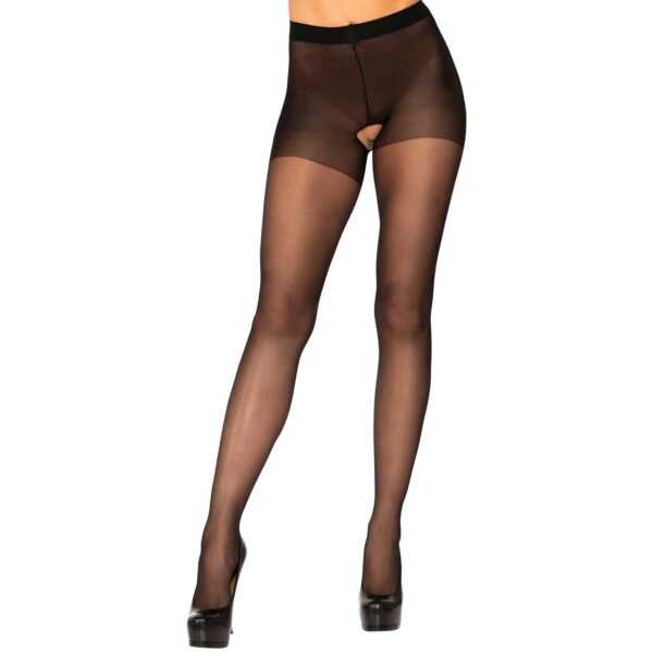 Leg Avenue Leg Avenue Transparente Schrittfreie Strumpfhose - Schwarz - One Size